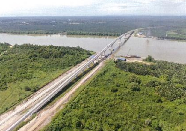 Completed bridge, bridge replacement project